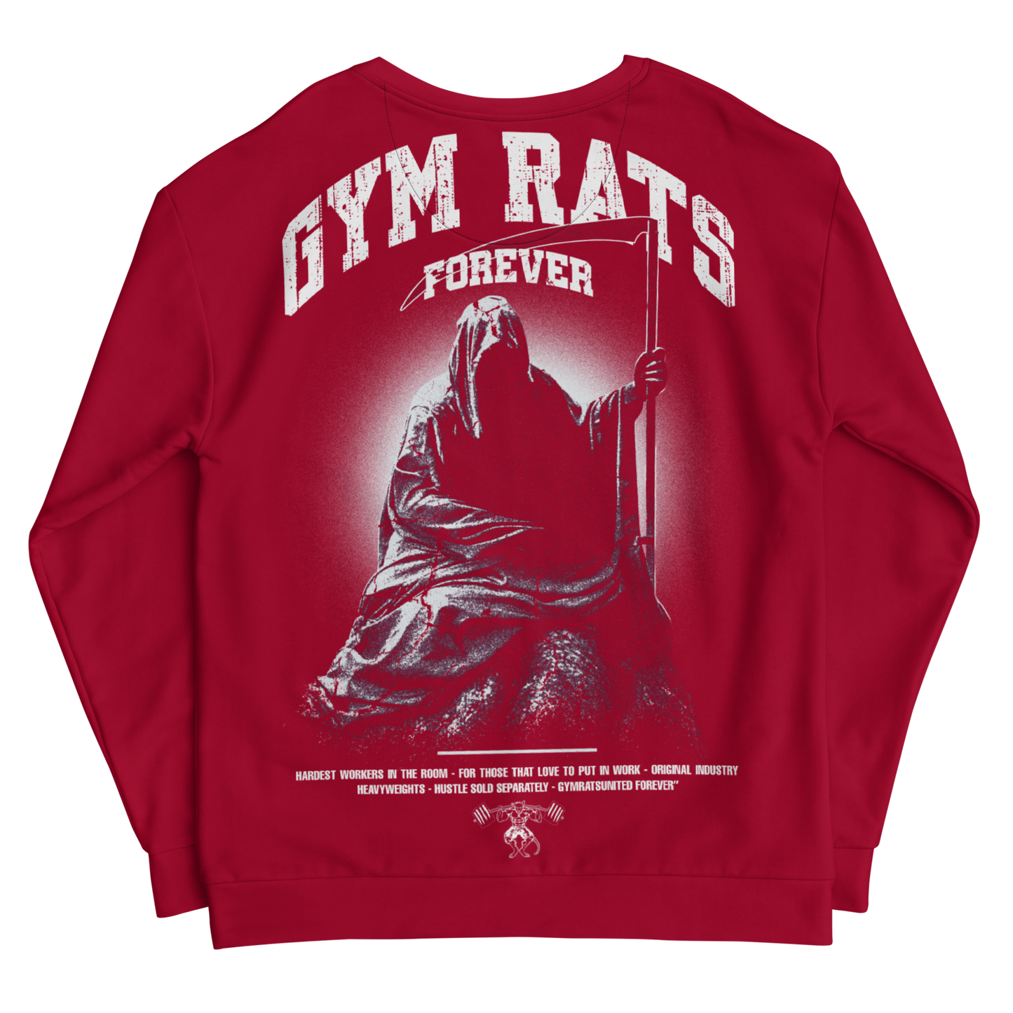 GYMRATSUNITED TILL I DIE CREWNECK - BURGUNDY